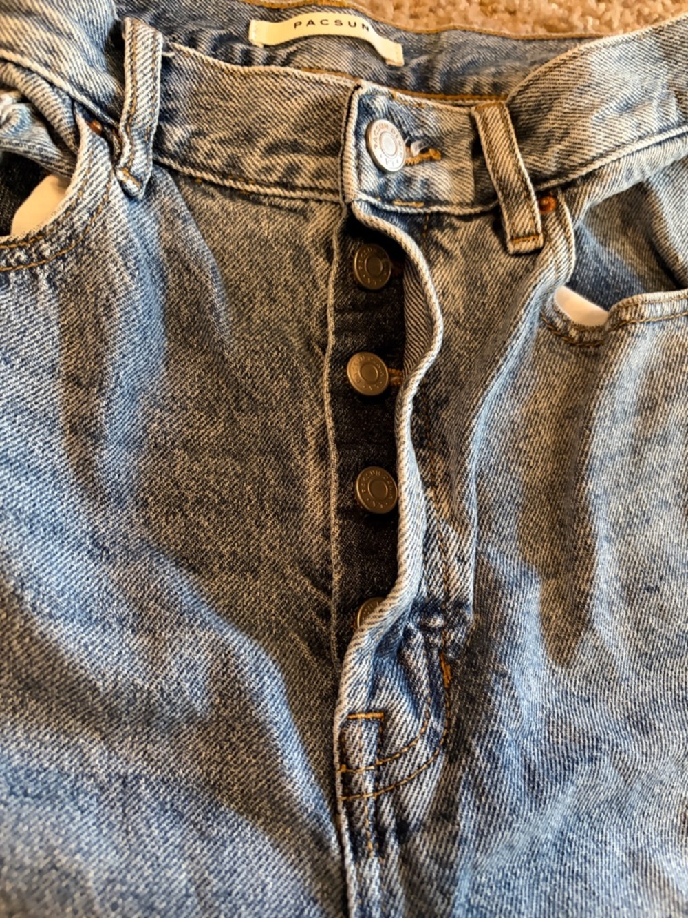 PacSun Light Blue Ultra High-Rise Slim Denim Jeans Acid Wash Lower Legs Size 27 - Picture 4 of 9